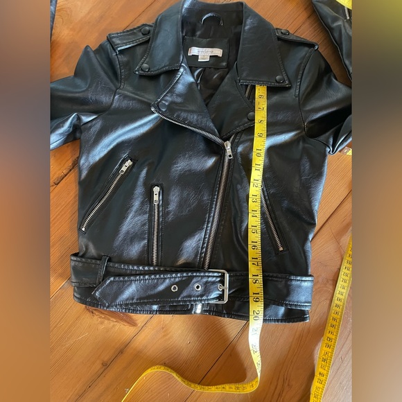 Sugar Skull Upcycled Black Faux Leather Motorcycle Jacket Women’s Size S - Picture 5 of 9